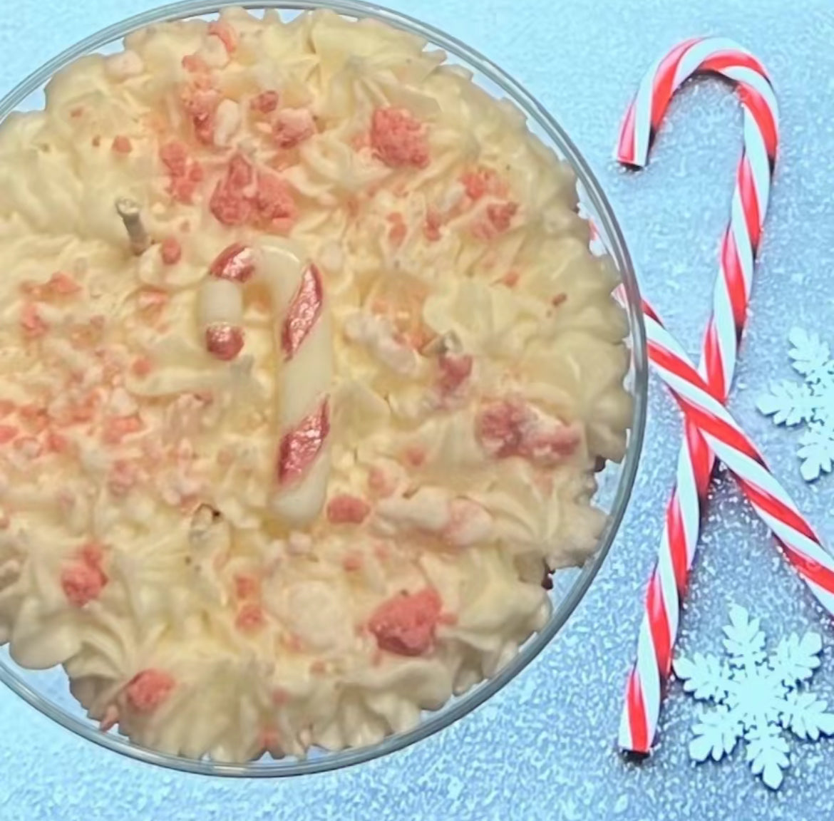 Crushed Candy Cane Dessert Candle