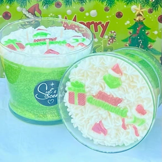 Merry Grinchmas Dessert Candle